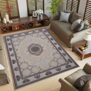 فرش ماشینی طرح چکاوک صدفی 672شانه تراکم2100