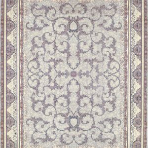 فرش ماشینی طرح لوتوس سیلور 700شانه تراکم2100